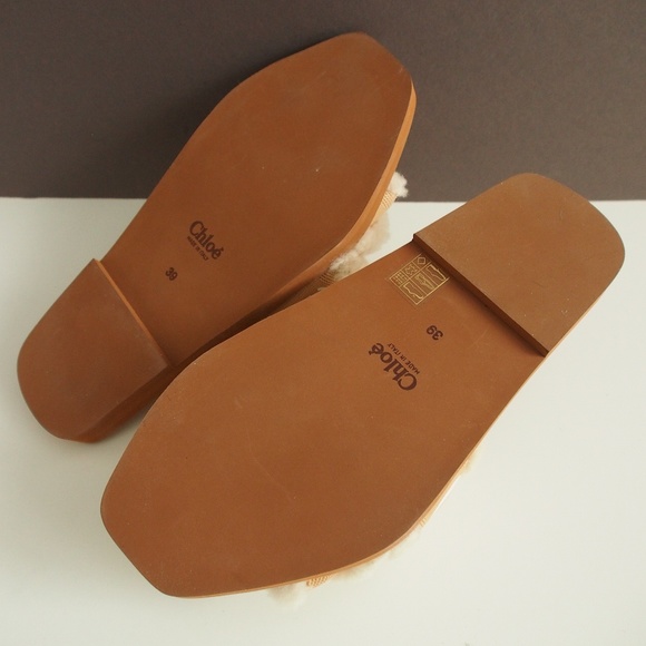 Chloe Woody Shearling Slide Size 39W - Picture 8 of 10